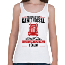 PRINTFASHION Sose kötekedj egy kamionossal - Női atléta - Fehér női trikó