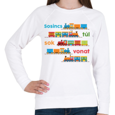 PRINTFASHION Sosincs túl sok vonat - Női pulóver - Fehér