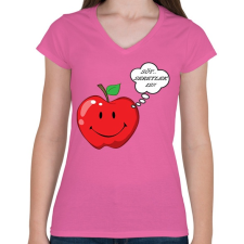 PRINTFASHION Sőt.. még seretlek is! - Női V-nyakú póló - Rózsaszín női póló