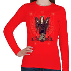 PRINTFASHION Sötét angyal - Női hosszú ujjú póló - Piros
