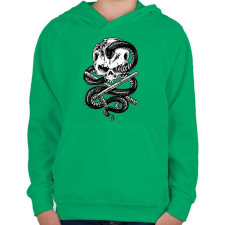 PRINTFASHION Sötét halál - Gyerek kapucnis pulóver - Zöld gyerek pulóver, kardigán