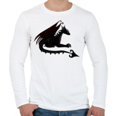 PRINTFASHION Sötét sárkány - Férfi hosszú ujjú póló - Fehér