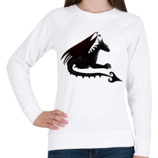 PRINTFASHION Sötét sárkány - Női pulóver - Fehér női pulóver, kardigán
