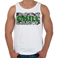 PRINTFASHION Sötétzöld CHILL - Férfi atléta - Fehér atléta, trikó