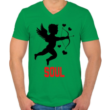 PRINTFASHION SOUL - Férfi V-nyakú póló - Zöld férfi póló