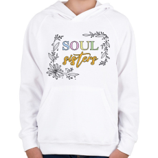 PRINTFASHION Soul sisters - Gyerek kapucnis pulóver - Fehér