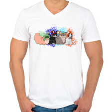 PRINTFASHION South park cicák - Férfi V-nyakú póló - Fehér férfi póló