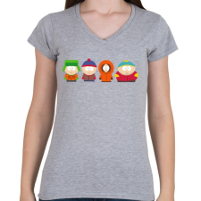 PRINTFASHION South Park - Női V-nyakú póló - Sport szürke női póló