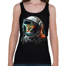 PRINTFASHION Space Cat - Női atléta - Fekete