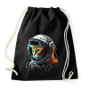 PRINTFASHION Space Cat - Sportzsák, Tornazsák - Fekete