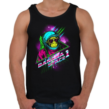 PRINTFASHION Space Monkey - Férfi atléta - Fekete atléta, trikó