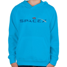 PRINTFASHION SpaceX - Tesla Roadster - Gyerek kapucnis pulóver - Azúrkék gyerek pulóver, kardigán