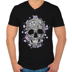 PRINTFASHION Spagetti koponya - Férfi V-nyakú póló - Fekete