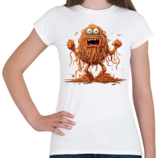 PRINTFASHION Spagetti szörny - Női póló - Fehér női póló