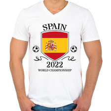 PRINTFASHION Spain 2022 - Férfi V-nyakú póló - Fehér férfi póló