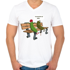 PRINTFASHION Spanok - Férfi V-nyakú póló - Fehér férfi póló