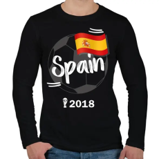PRINTFASHION Spanyolország - Férfi hosszú ujjú póló - Fekete