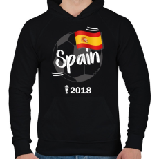 PRINTFASHION Spanyolország - Férfi kapucnis pulóver - Fekete