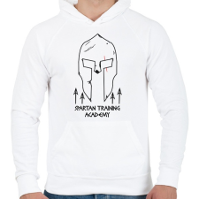 PRINTFASHION Spártai akadémia - Férfi kapucnis pulóver - Fehér férfi pulóver, kardigán