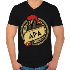 PRINTFASHION Spártai Apa - Férfi V-nyakú póló - Fekete