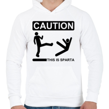 PRINTFASHION Spártai katolikus - Férfi kapucnis pulóver - Fehér férfi pulóver, kardigán