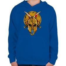 PRINTFASHION Spártai koponya - Gyerek kapucnis pulóver - Királykék gyerek pulóver, kardigán