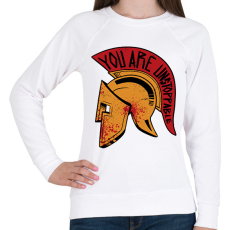 PRINTFASHION Spártai sisak - Női pulóver - Fehér