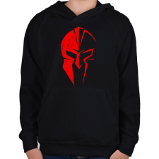 PRINTFASHION Spártai sisak (red) - Gyerek kapucnis pulóver - Fekete gyerek pulóver, kardigán