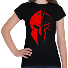 PRINTFASHION Spártai sisak (red) - Női póló - Fekete női póló