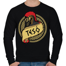 PRINTFASHION Spártai tesó - Férfi pulóver - Fekete