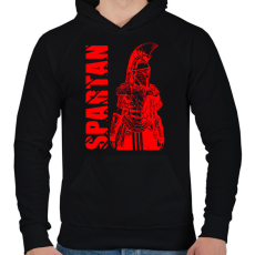 PRINTFASHION spartan - Férfi kapucnis pulóver - Fekete