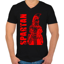 PRINTFASHION spartan - Férfi V-nyakú póló - Fekete férfi póló