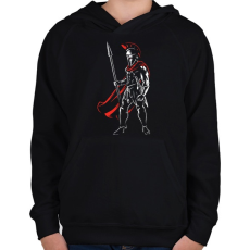 PRINTFASHION Spartan  - Gyerek kapucnis pulóver - Fekete
