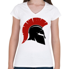 PRINTFASHION Spartan  - Női V-nyakú póló - Fehér