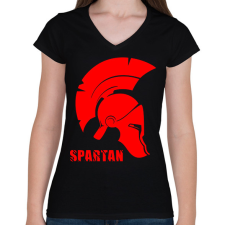 PRINTFASHION spartan - Női V-nyakú póló - Fekete női póló