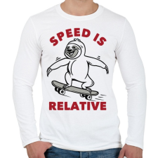 PRINTFASHION Speed is relative - Férfi hosszú ujjú póló - Fehér férfi póló