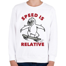 PRINTFASHION Speed is relative - Gyerek pulóver - Fehér gyerek pulóver, kardigán