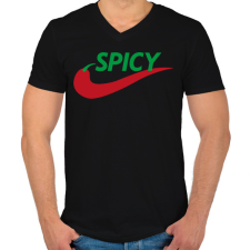 PRINTFASHION Spicy - Férfi V-nyakú póló - Fekete férfi póló