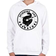 PRINTFASHION SpinningForPredators - Gyerek kapucnis pulóver - Fehér gyerek pulóver, kardigán