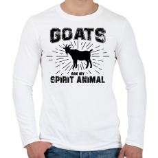 PRINTFASHION Spirit animal - Goat - Férfi hosszú ujjú póló - Fehér