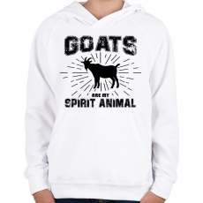 PRINTFASHION Spirit animal - Goat - Gyerek kapucnis pulóver - Fehér
