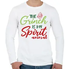 PRINTFASHION Spirit animal - Grinch - Férfi hosszú ujjú póló - Fehér férfi póló