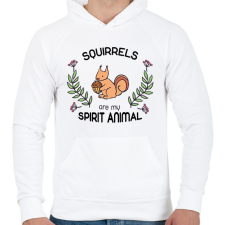 PRINTFASHION Spirit animal - mókus - Férfi kapucnis pulóver - Fehér férfi pulóver, kardigán