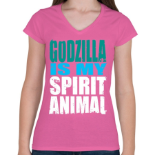 PRINTFASHION Spirit Animal - Női V-nyakú póló - Rózsaszín női póló