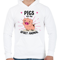 PRINTFASHION Spirit animal - pig - Férfi kapucnis pulóver - Fehér