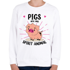 PRINTFASHION Spirit animal - pig - Gyerek pulóver - Fehér gyerek pulóver, kardigán