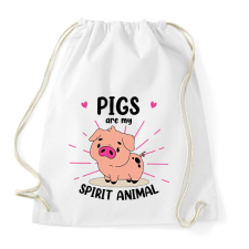 PRINTFASHION Spirit animal - pig - Sportzsák, Tornazsák - Fehér tornazsák