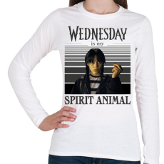 PRINTFASHION Spirit animal - Wednesday - Női hosszú ujjú póló - Fehér