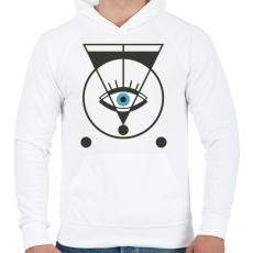 PRINTFASHION Spiritual eye - mindent látó szem - Férfi kapucnis pulóver - Fehér