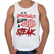 PRINTFASHION Spirituális állat - Steak - Férfi atléta - Fehér